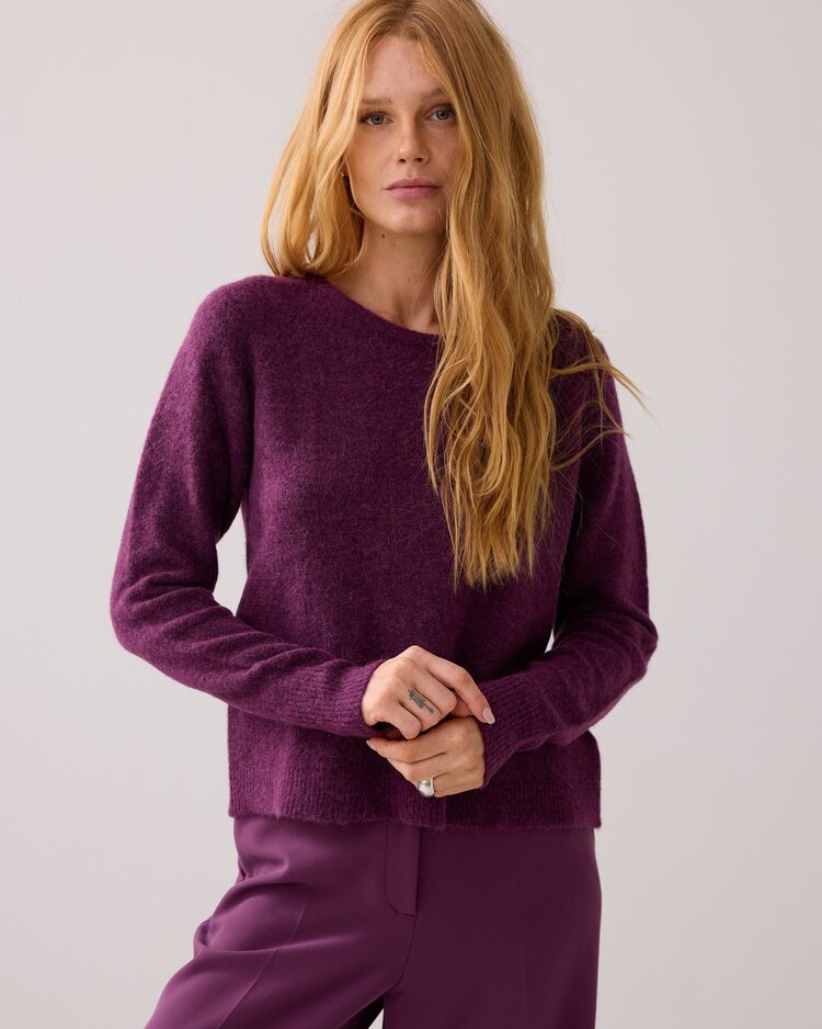 Summum Woman Sweater stretchy wool alpaca blend wineberry Summum Woman
