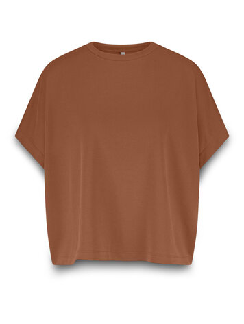 Summum Woman Top boxy washed modal pique cacao