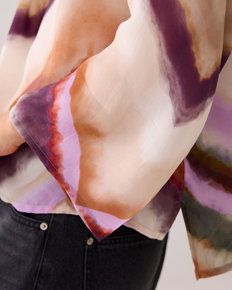 Summum Woman Top wide sleeves zigzag print multicolour Summum Woman