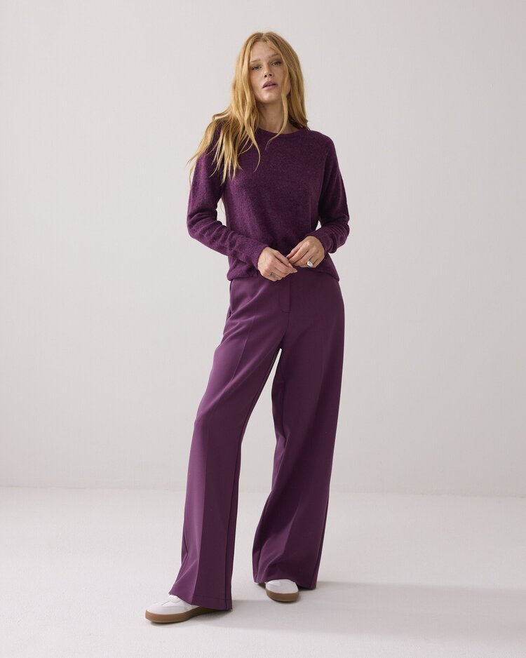 Summum Woman Sweater stretchy wool alpaca blend wineberry Summum Woman