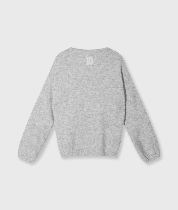 10DAYS Soft round neck sweater knit light grey melee 10Days