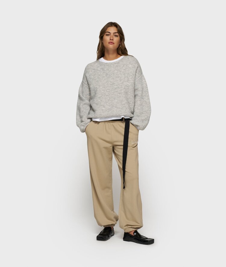 10DAYS Soft round neck sweater knit light grey melee 10Days