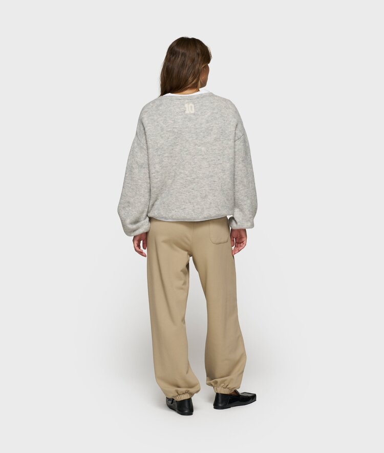 10DAYS Soft round neck sweater knit light grey melee 10Days