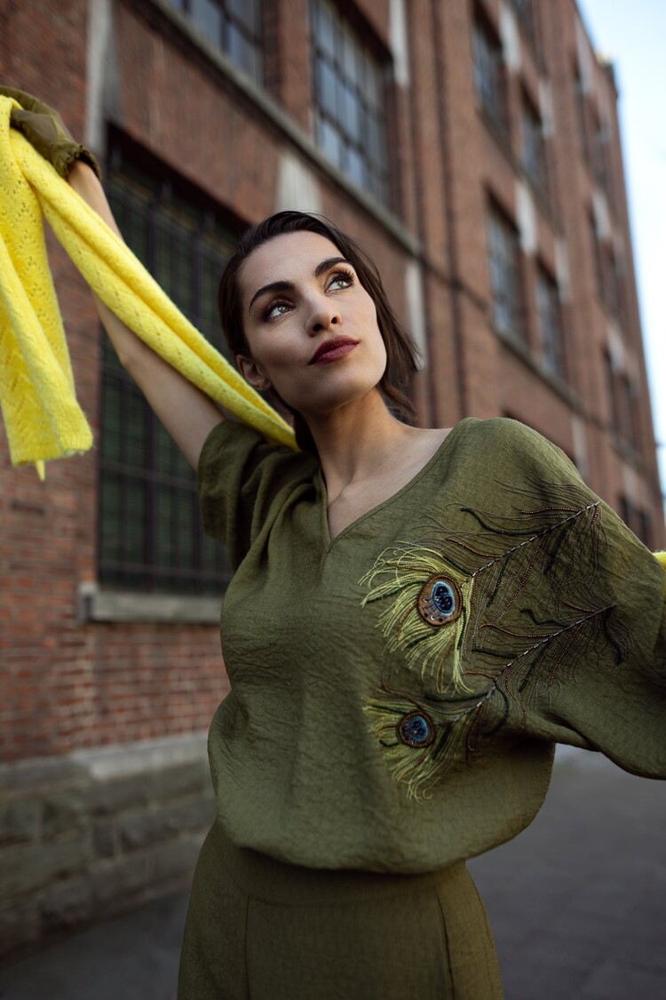 Dame Blanche Iris top cobra kaki Dame Blanche