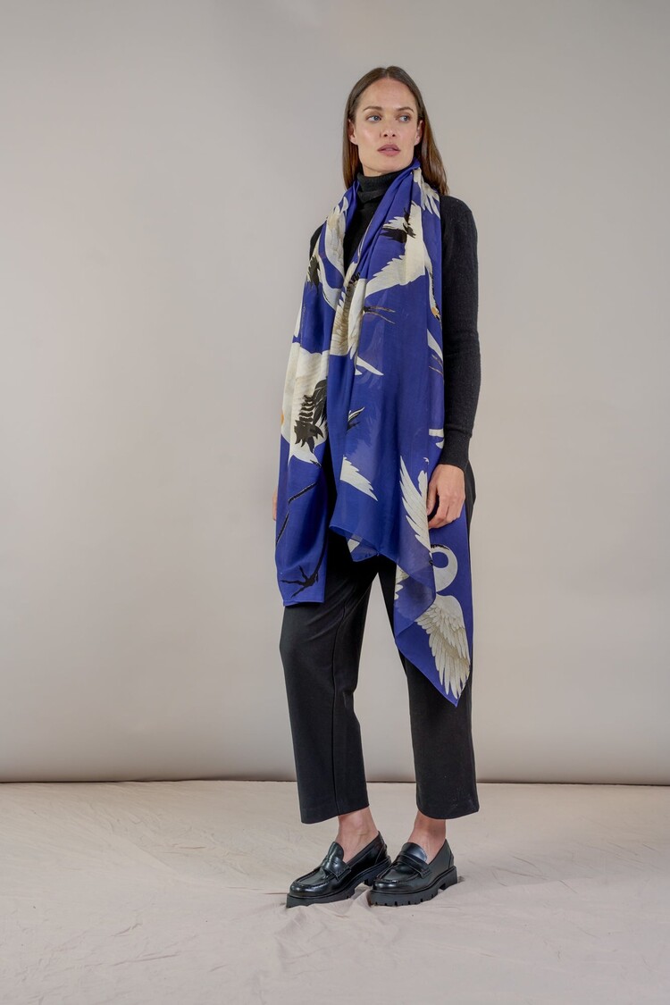 One Hundred Stars Scarf Stork Royal Blue One Hundred Stars