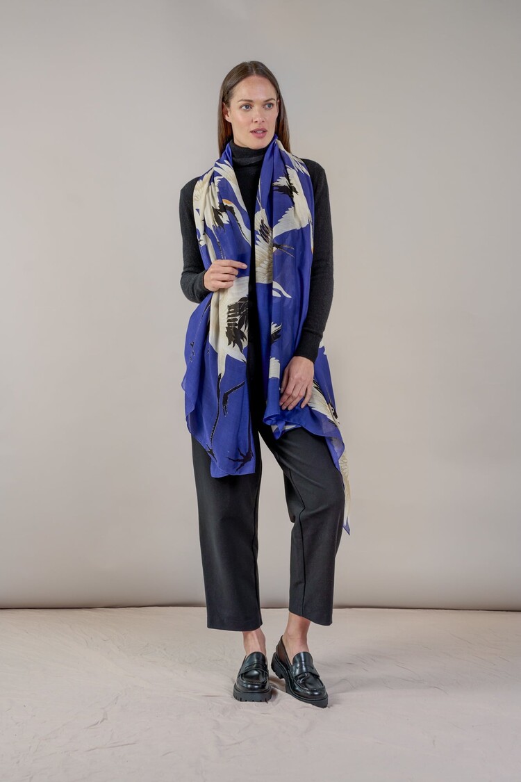 One Hundred Stars Scarf Stork Royal Blue One Hundred Stars