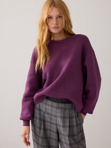 Summum Woman Jersey balloon soft sweat wineberry