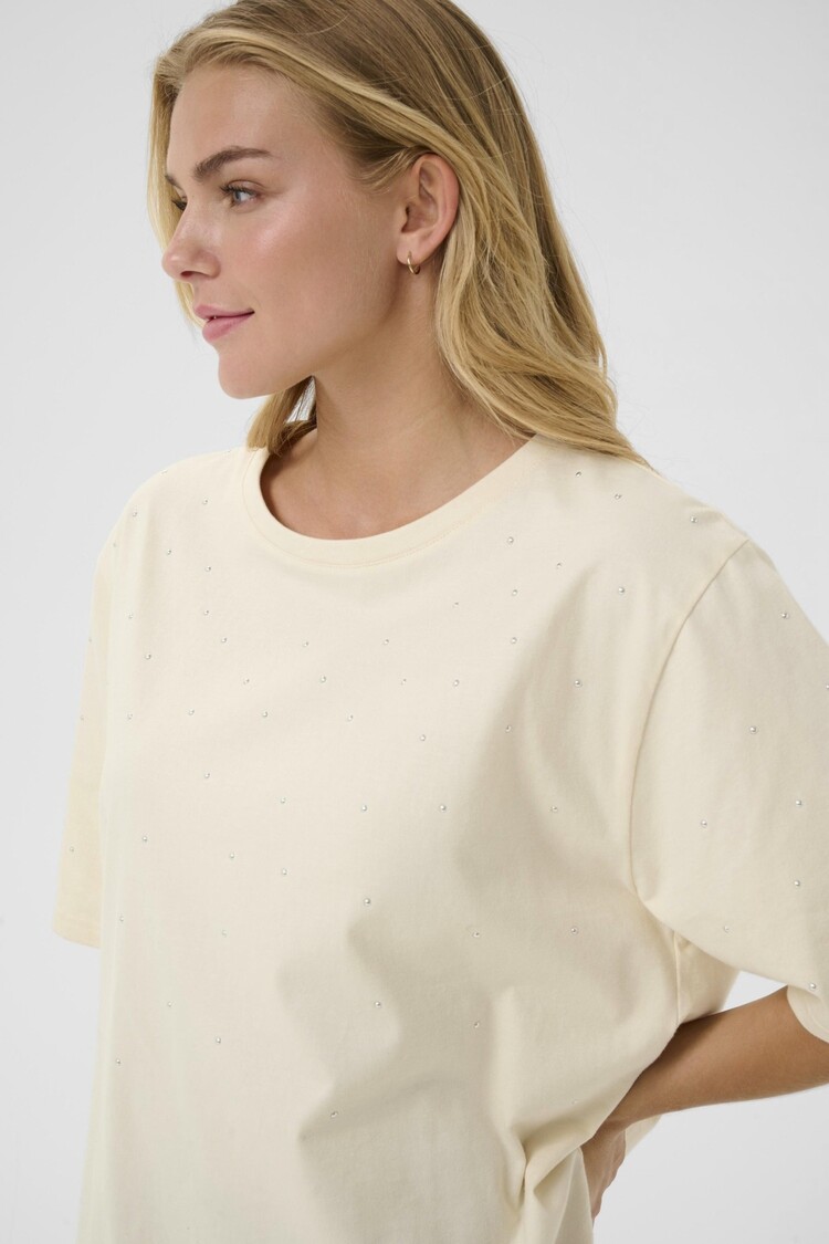 Cream CRLeona studs Tshirt birch Cream