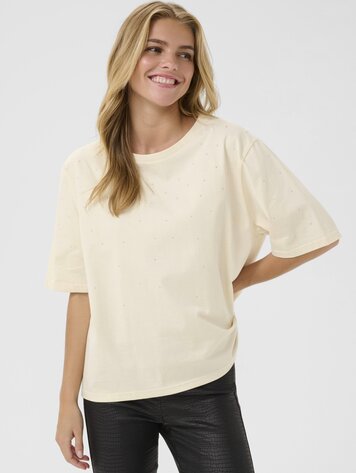 Cream Leona studs Tshirt birch