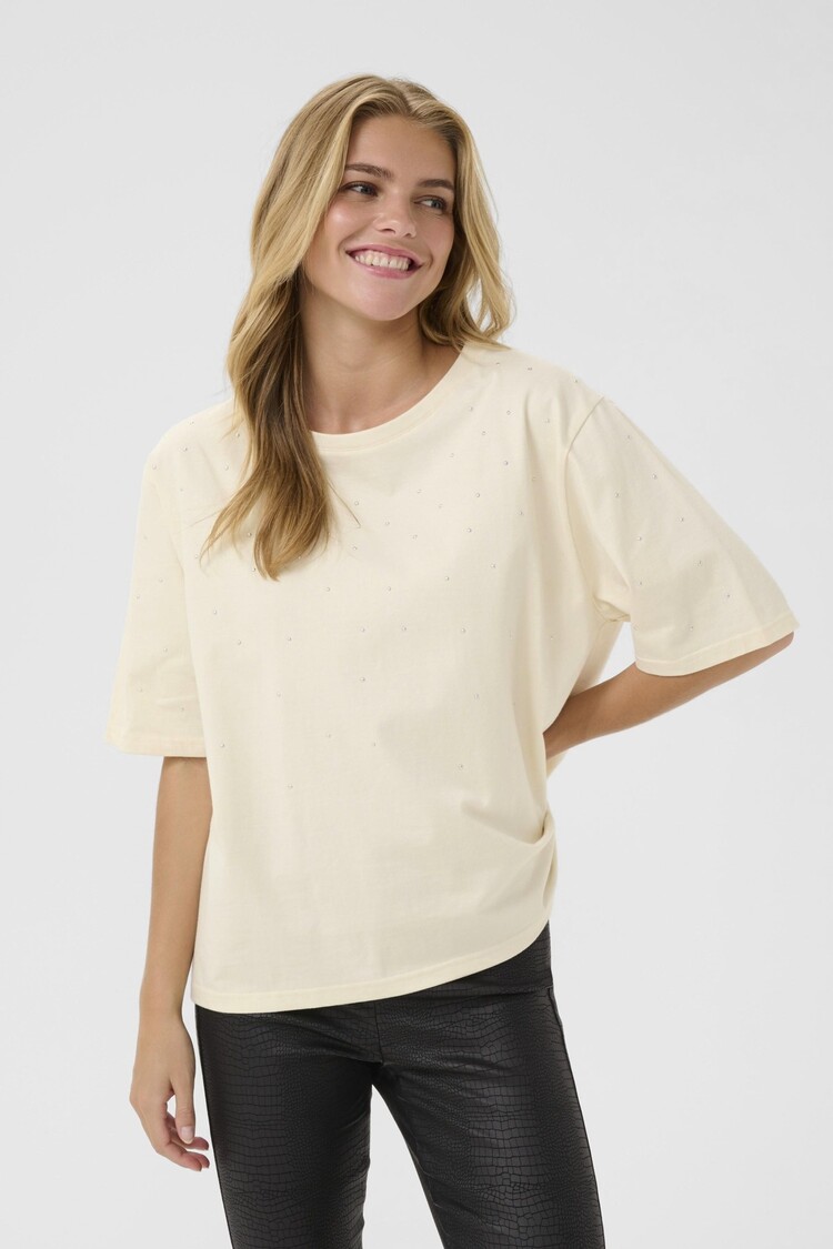 Cream CRLeona studs Tshirt birch Cream