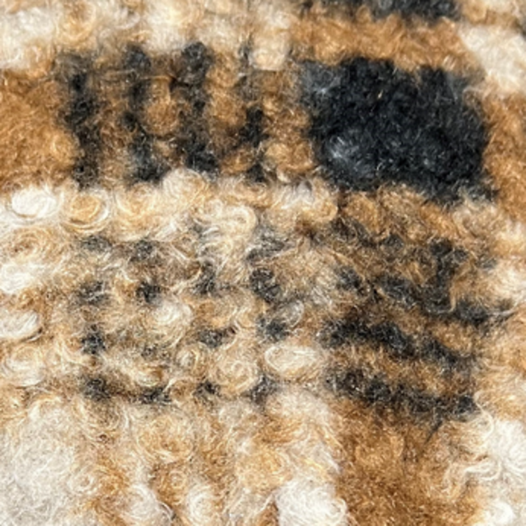 Cream CROms mittens brown check Cream