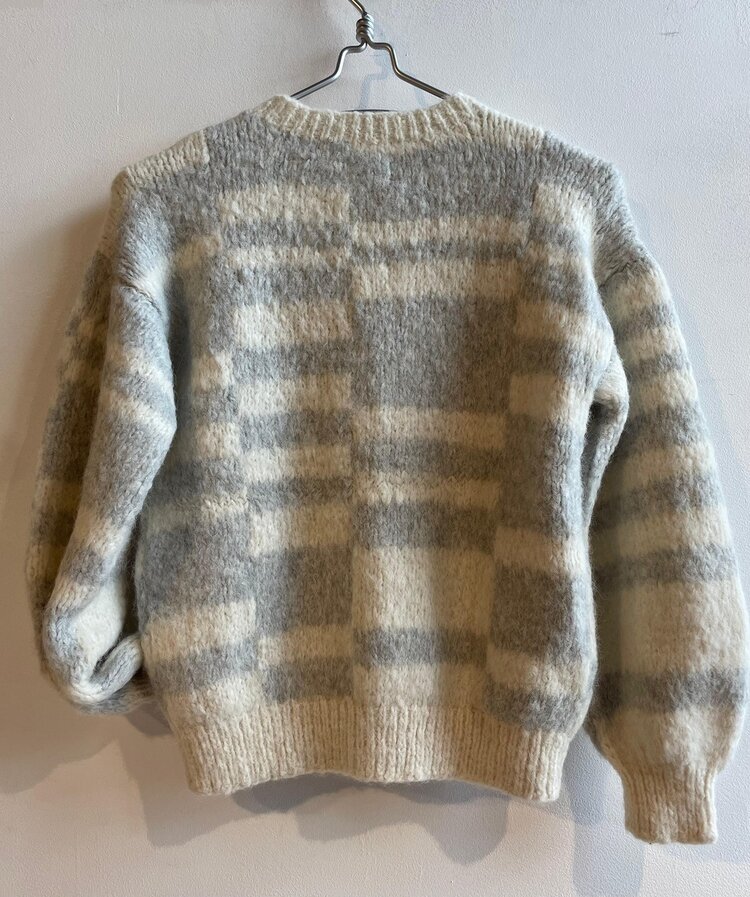 Marlen cardigan ecru con silver Inti Knitwear