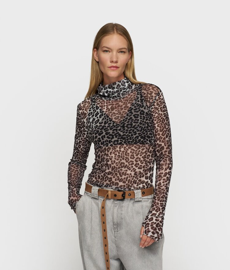 Mesh long sleeve leopard ecru 10Days