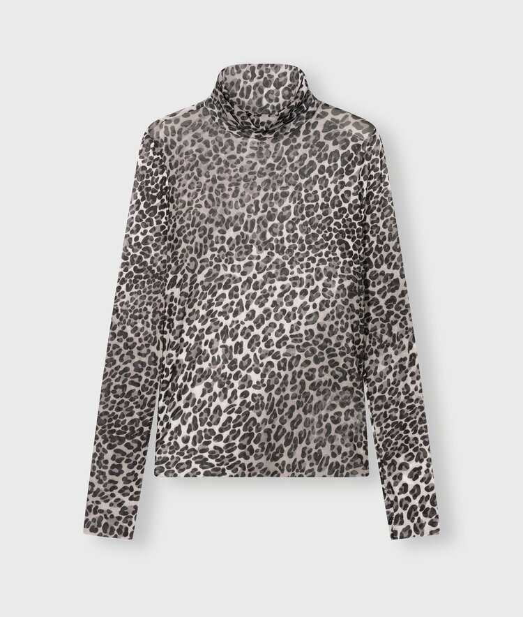10DAYS Mesh long sleeve leopard ecru 10Days
