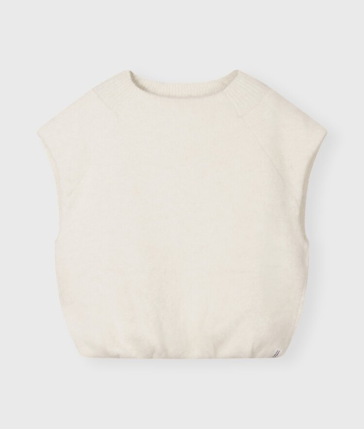 Ballon hairy knit top ecru 10Days