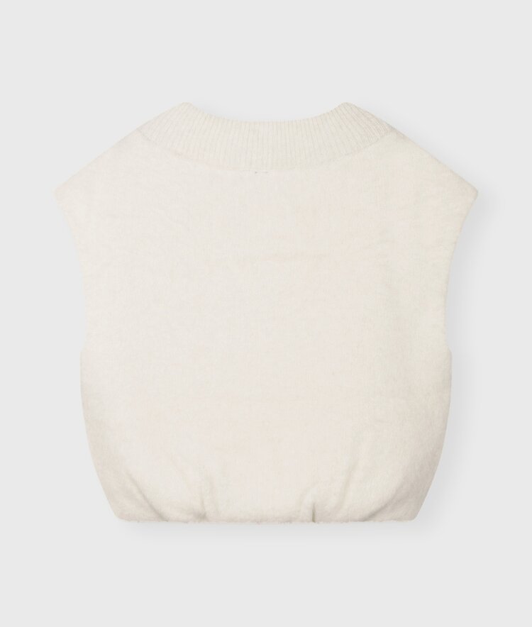 Ballon hairy knit top ecru 10Days