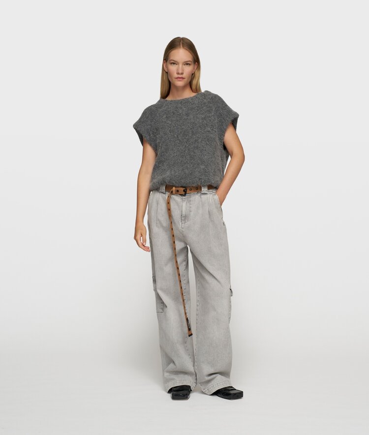 Ballon hairy knit top antra melee 10Days