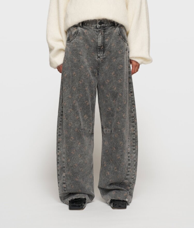 Western pants monogram black 10Days