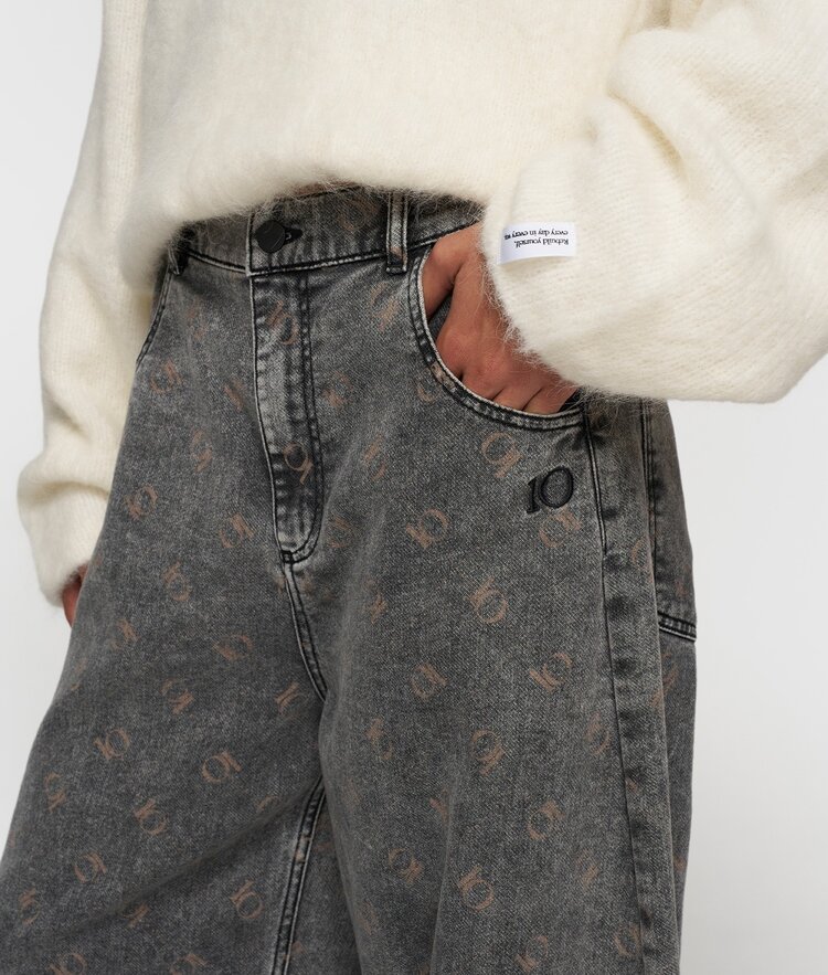 Western pants monogram black 10Days