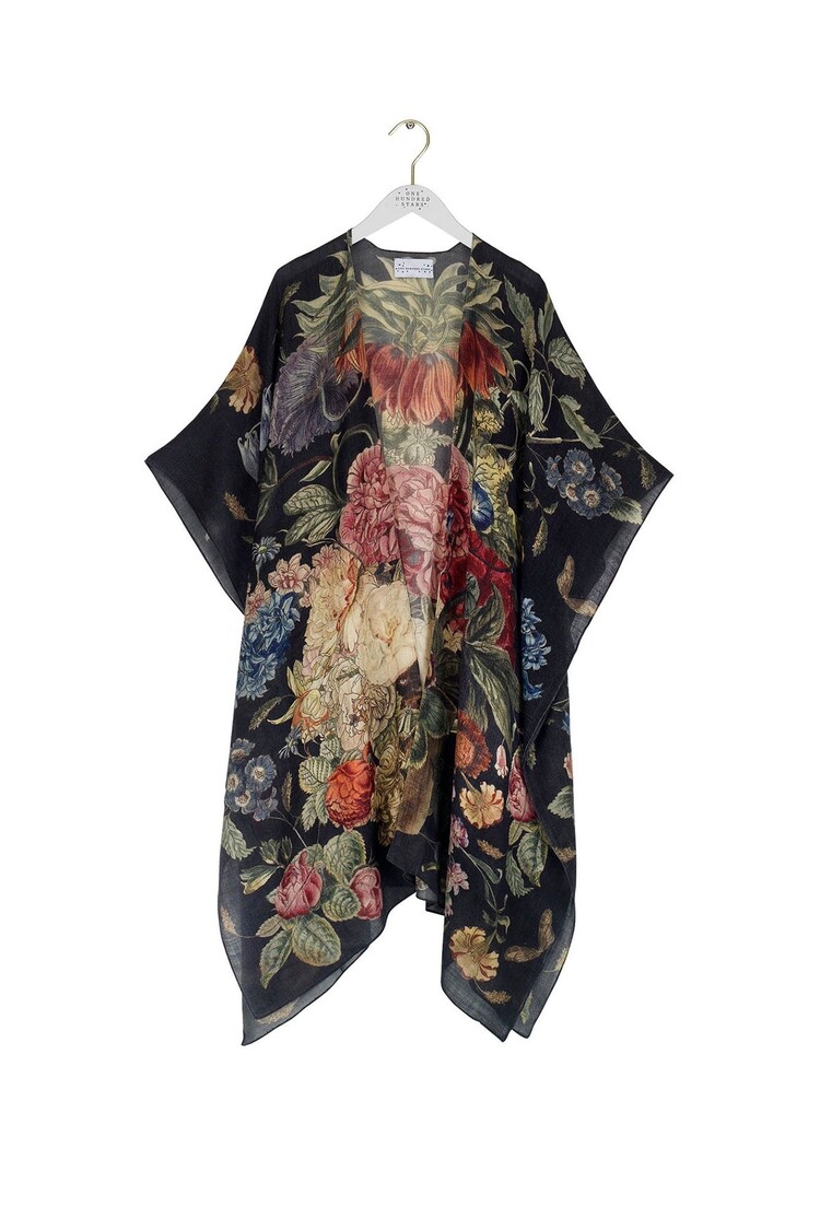 One Hundred Stars Wool Throwover Primula Black One Hundred Stars