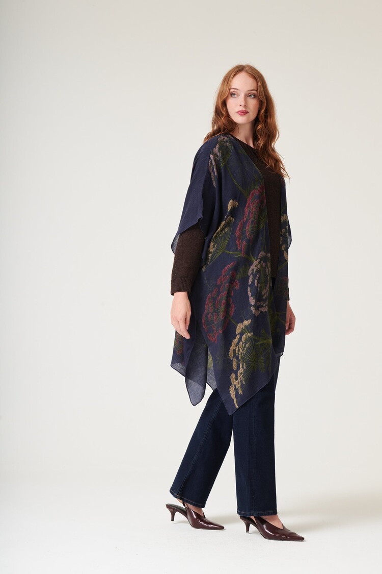 One Hundred Stars Wool Throwover Parsley Seed Navy One Hundred Stars