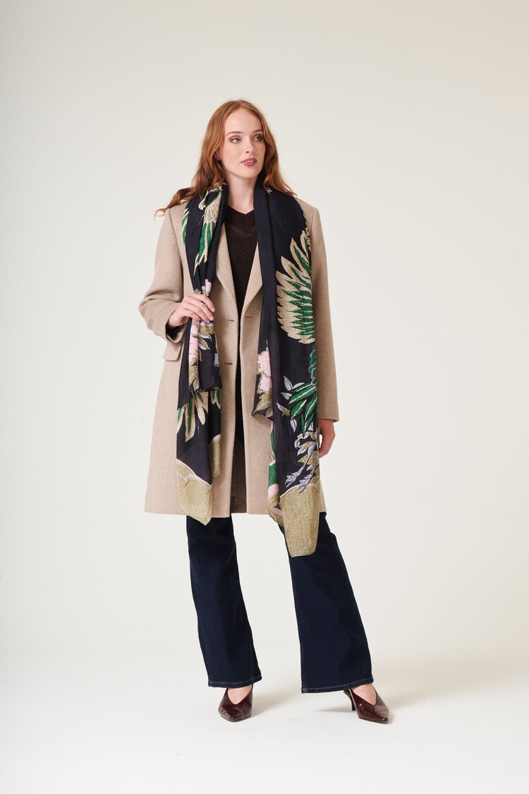 One Hundred Stars Scarf Crane Emerald One Hundred Stars