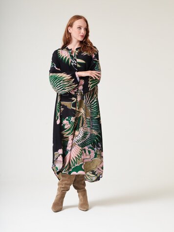 One Hundred Stars Crepe Darcy Dress Crane Emerald