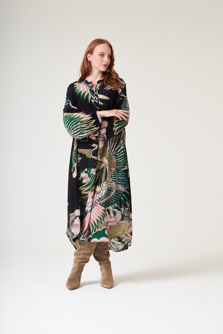 One Hundred Stars Crepe Darcy Dress Crane Emerald One Hundred Stars