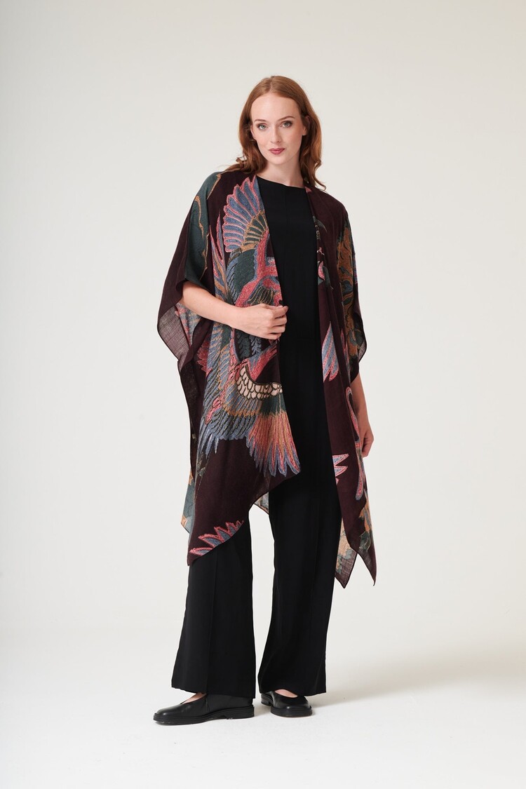 One Hundred Stars Wool Throwover Crane Plum One Hundred Stars