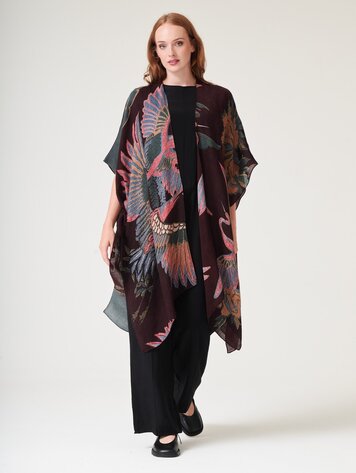 One Hundred Stars Wool Throwover Crane Plum