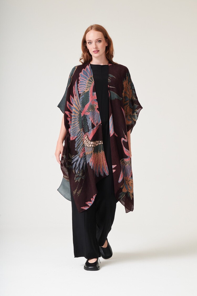 One Hundred Stars Wool Throwover Crane Plum One Hundred Stars