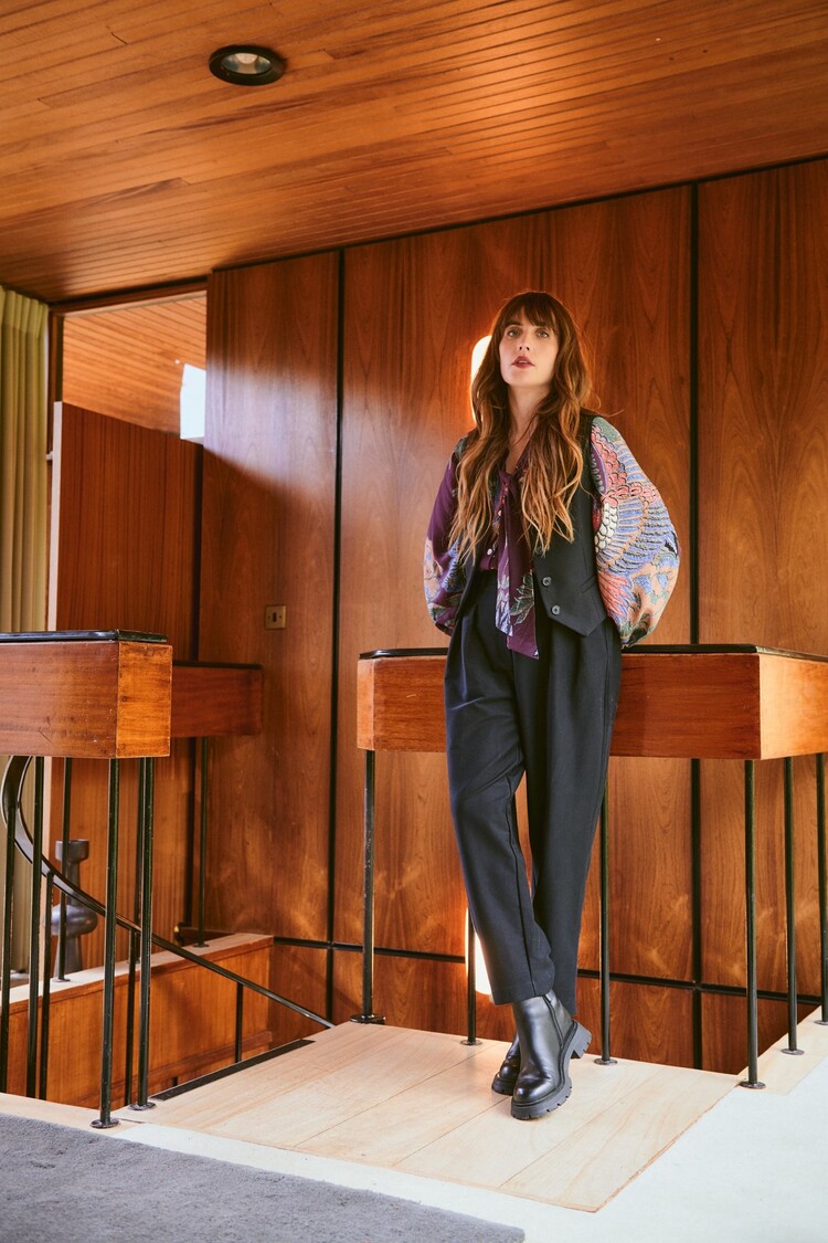 One Hundred Stars Pussybow Blouse Crane Plum One Hundred Stars