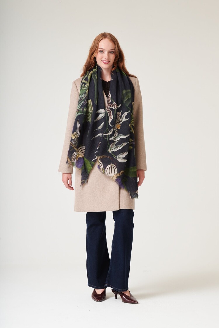 One Hundred Stars Scarf Orchid Black One Hundred Stars