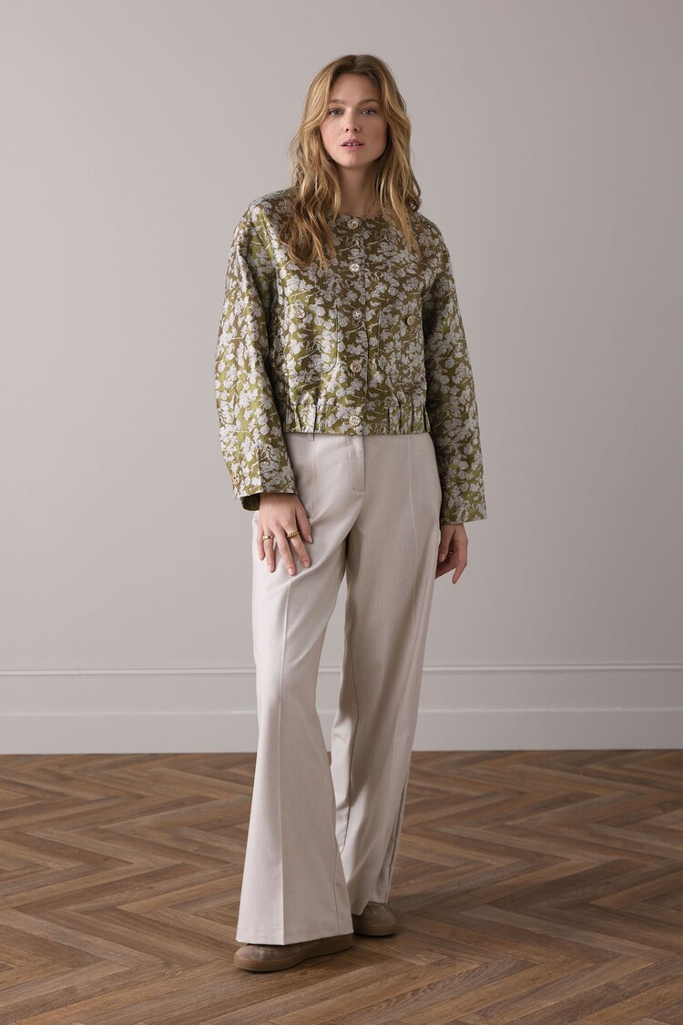 Jacket bomber leaves jacquard misty lime Summum Woman