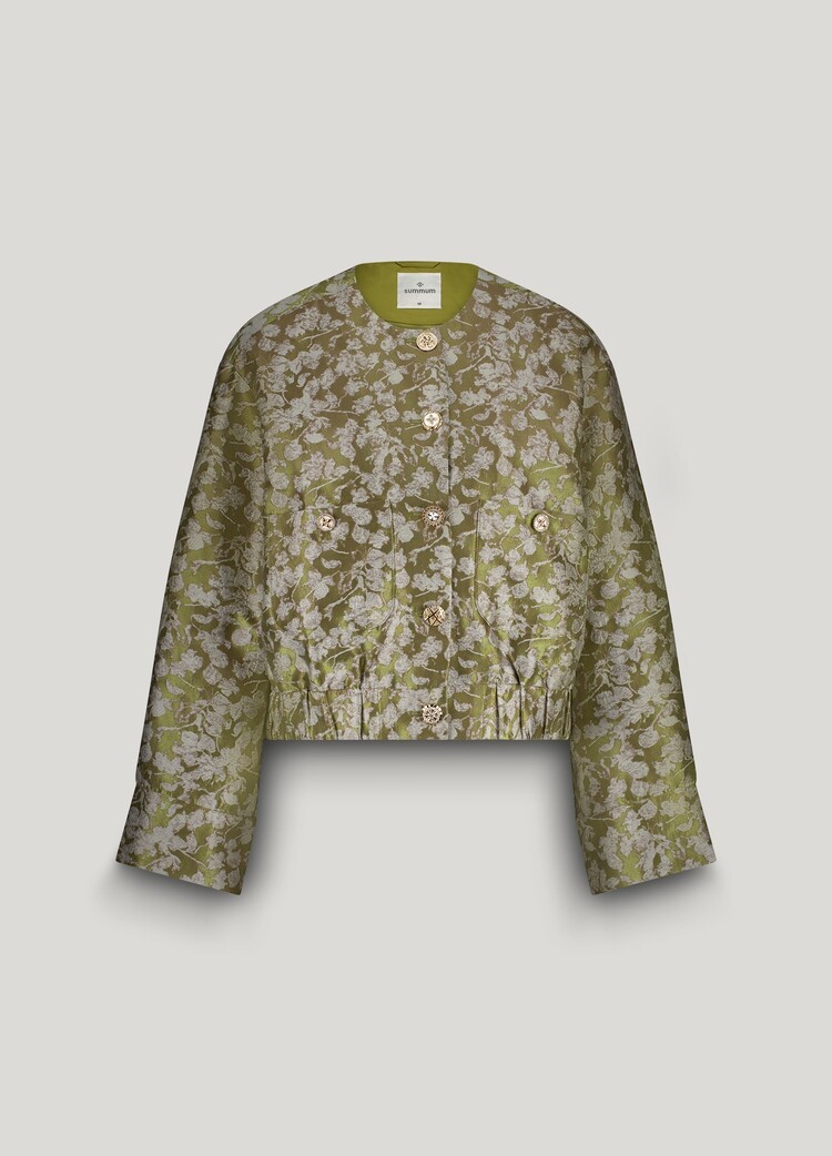 Jacket bomber leaves jacquard misty lime Summum Woman
