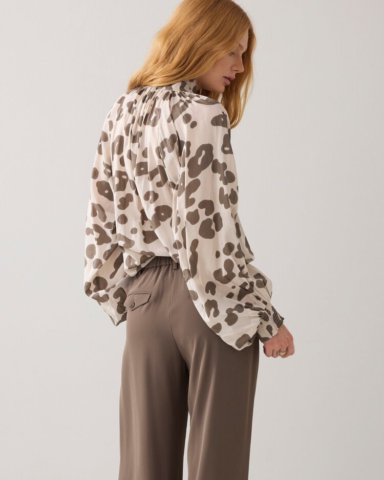 Trousers fluid dark camo Summum Woman