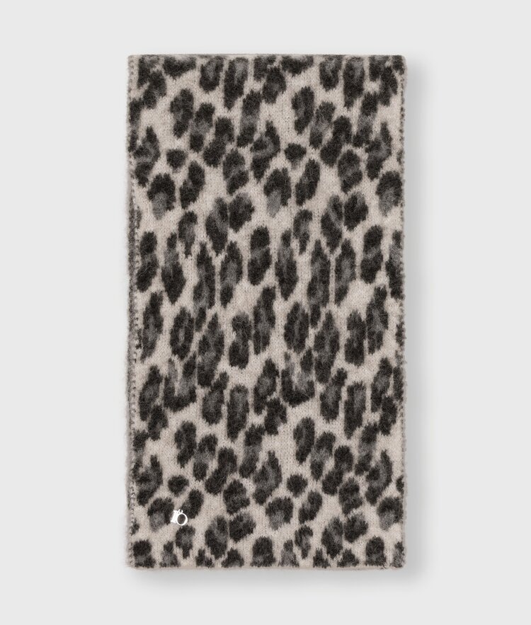 10DAYS Knit scarf leopard soft white melee 10Days
