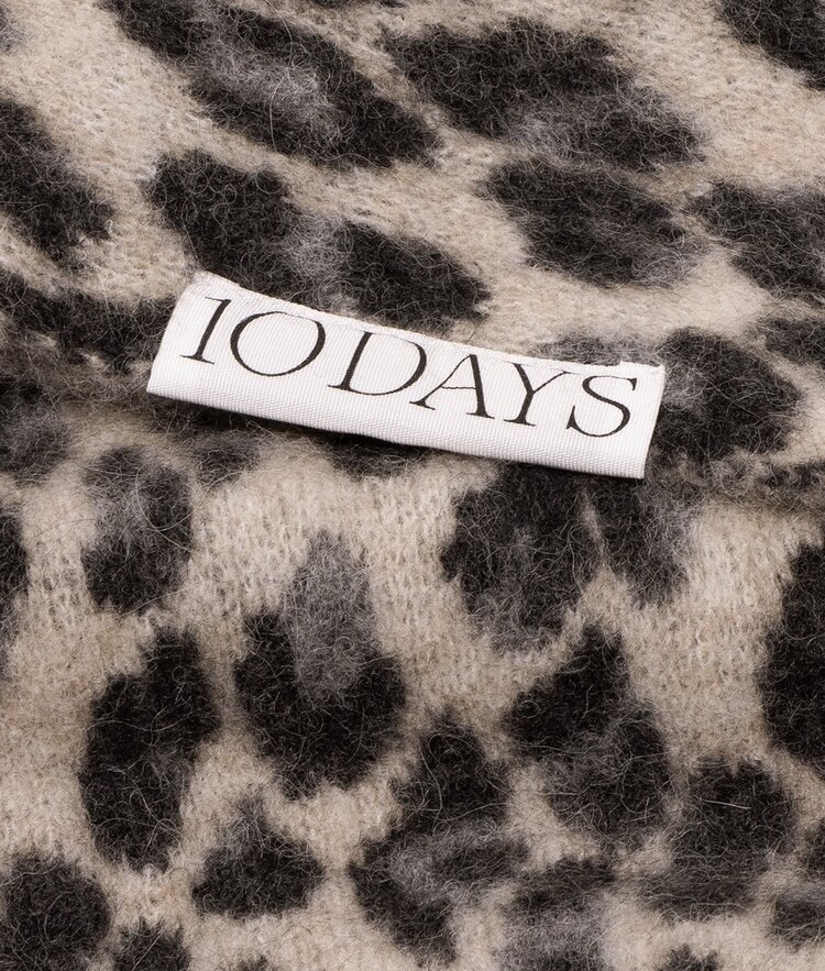 10DAYS Knit scarf leopard soft white melee 10Days