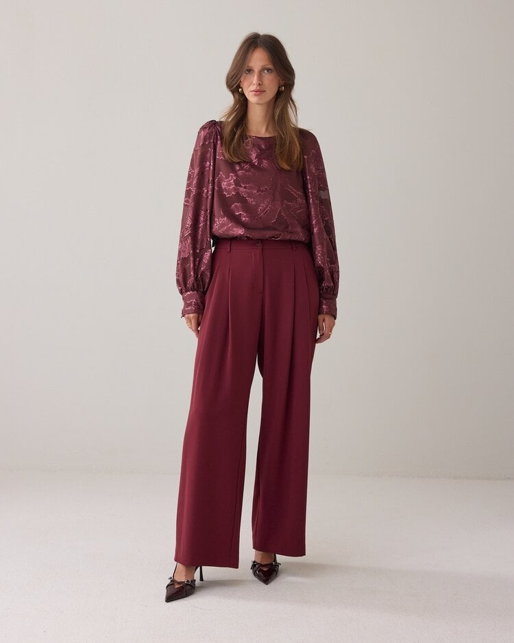 Summum Woman Trousers wide fluid merlot Summum Woman
