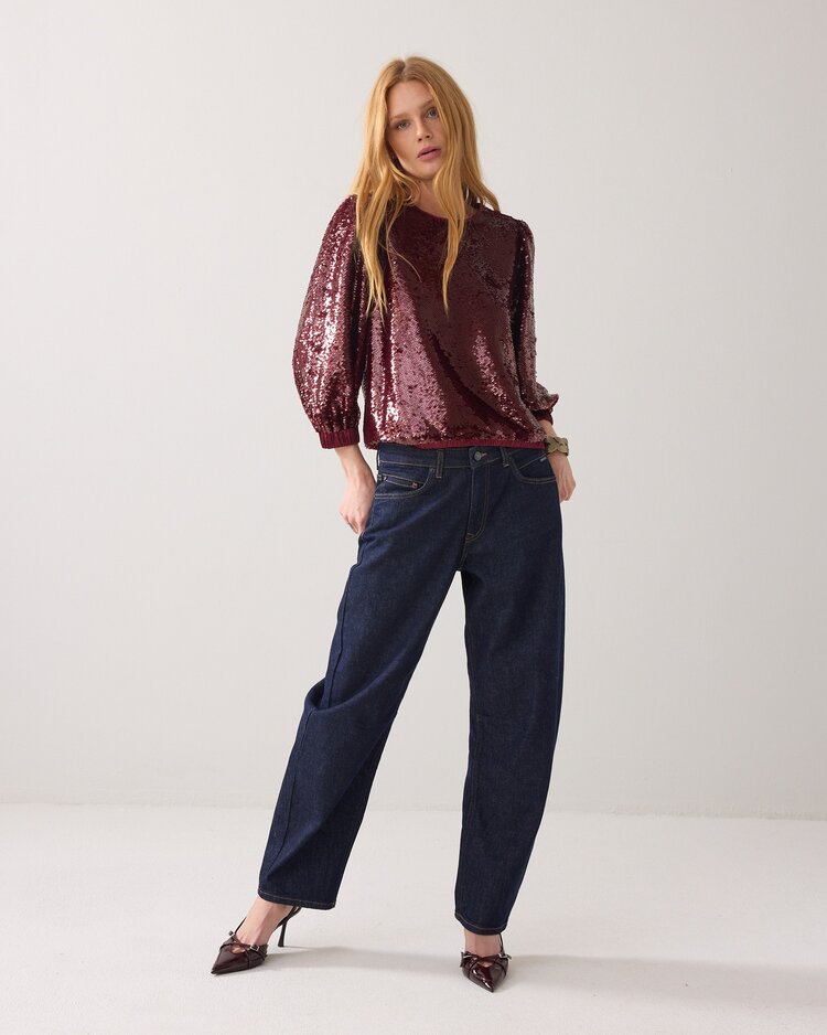 Summum Woman Top sequins merlot Summum Woman