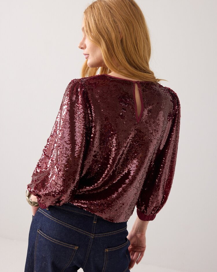 Summum Woman Top sequins merlot Summum Woman