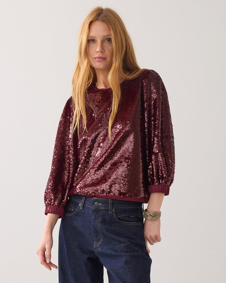 Summum Woman Top sequins merlot Summum Woman