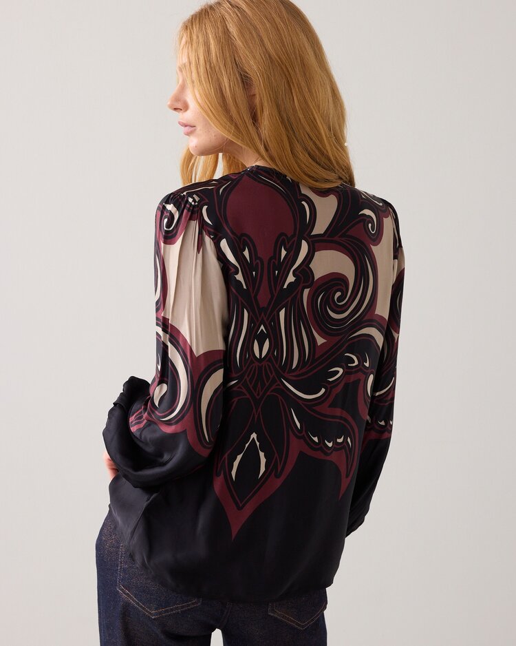 Summum Woman Top v neck ornament print multicolour Summum Woman