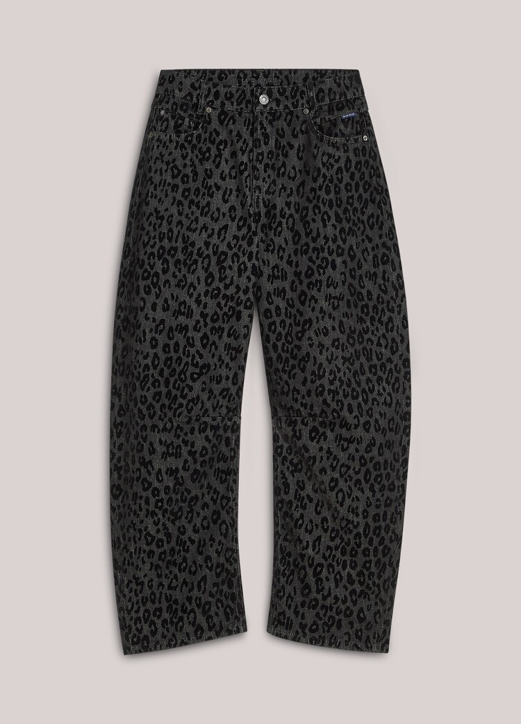 Summum Woman Jeans tapered black denim leopard Summum Woman