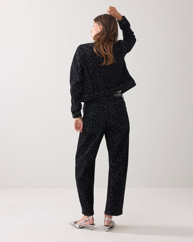 Summum Woman Jeans tapered black denim leopard Summum Woman