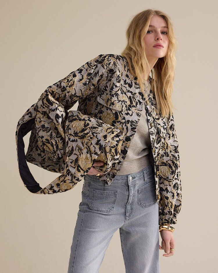 Summum Woman Jacket bomber jacquard black Summum Woman