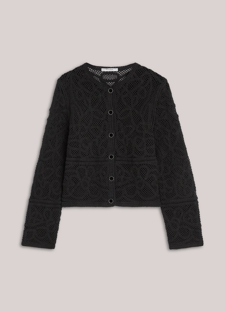Summum Woman Cardigan macrame knit black Summum Woman