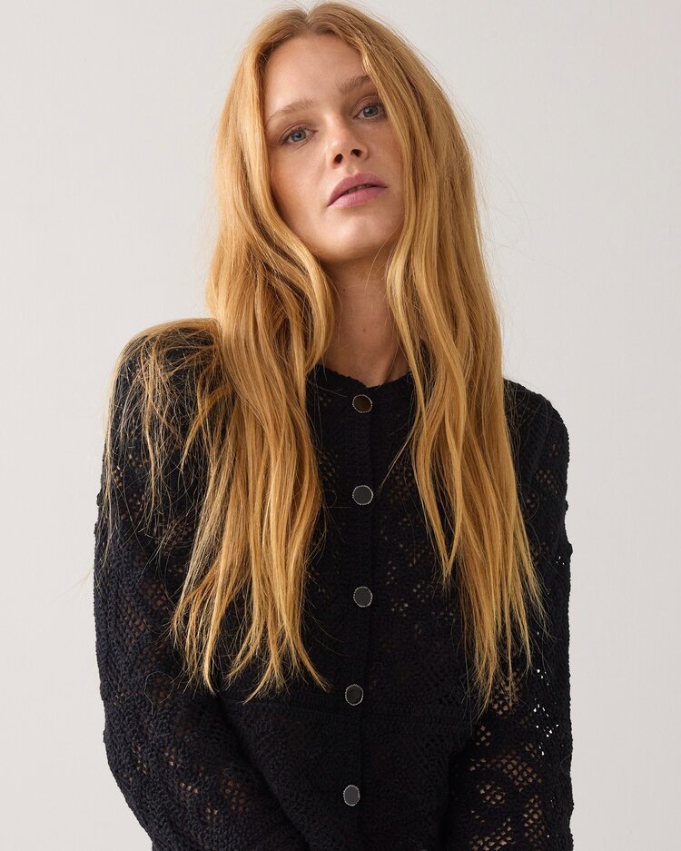 Summum Woman Cardigan macrame knit black Summum Woman