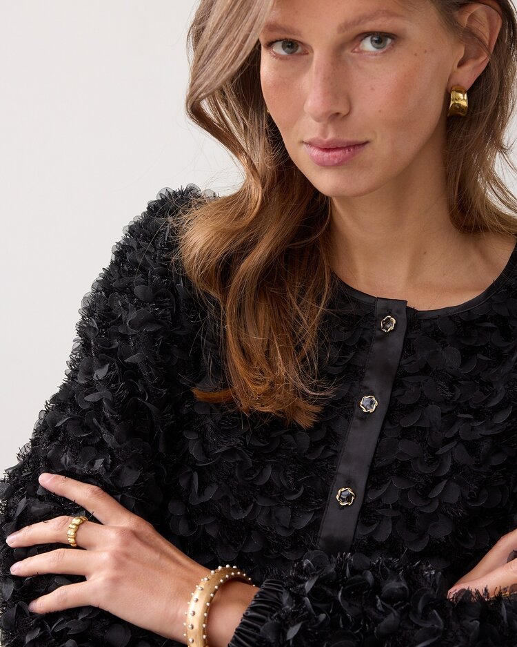 Summum Woman Jacket 3D flowerfluffy black Summum Woman