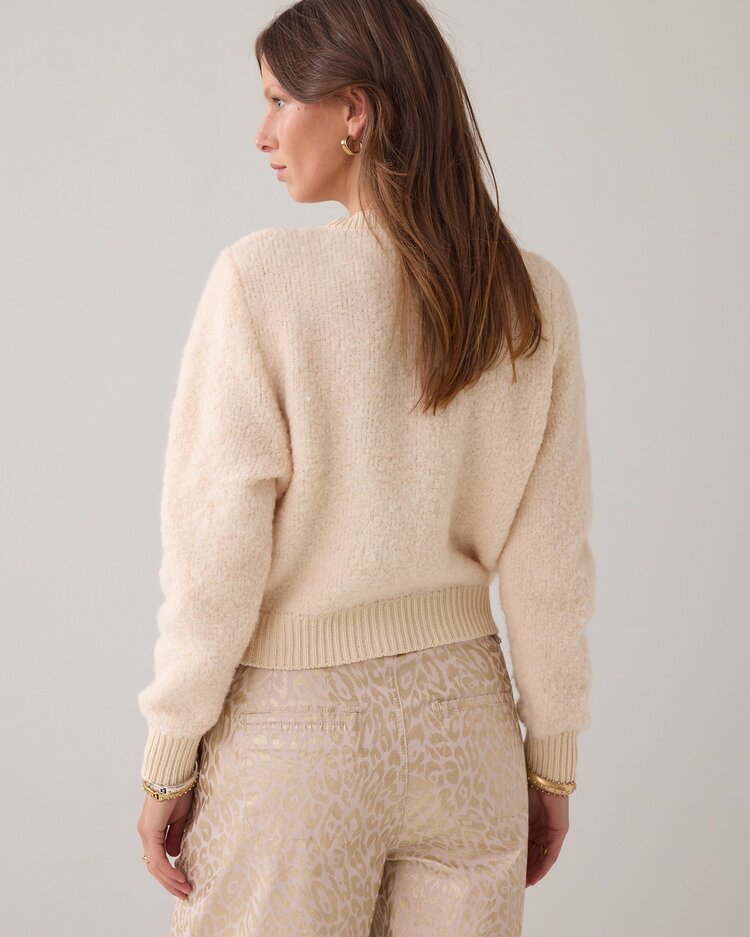 Summum Woman Cardigan boucle knit ivory Summum Woman